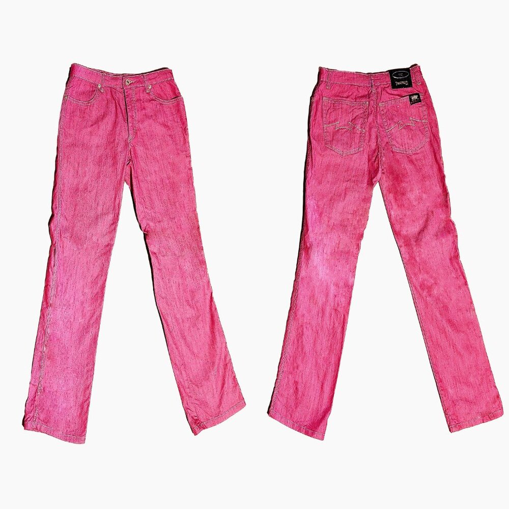 Parasuco Vintage Pink Extreme Fit Jeans Womens Size 28 – Stretch Denim Y2K Style - Picture 2 of 5